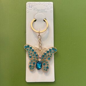 Butterfly Keychain- Gold and Teal